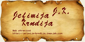 Jefimija Krndija vizit kartica